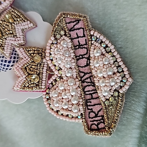 Earrings BIRTHDAY QUEEN PINK Seed Bead Post Designs LOT 210 - Picture 4 of 10